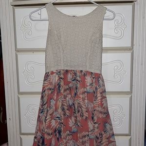 juniors slit-front floral dress